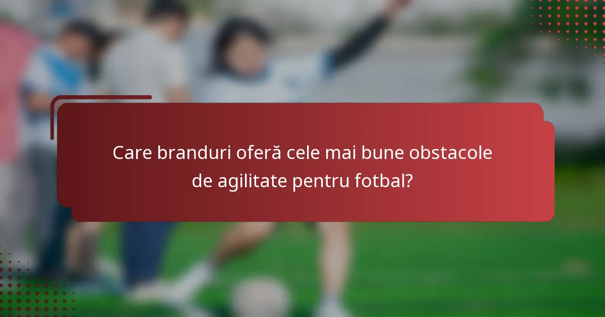 Care branduri oferă cele mai bune obstacole de agilitate pentru fotbal?