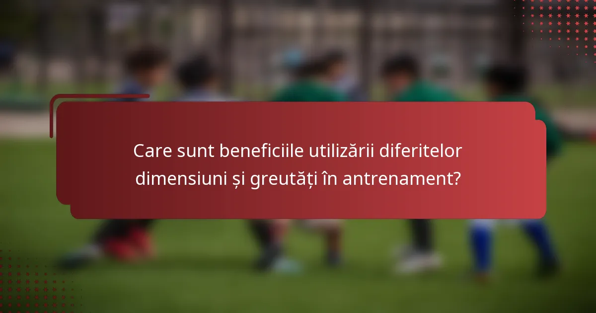 Care sunt beneficiile utilizării diferitelor dimensiuni și greutăți în antrenament?