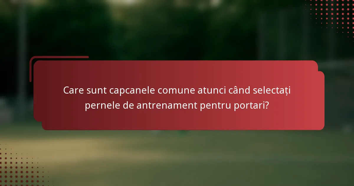 Care sunt capcanele comune atunci când selectați pernele de antrenament pentru portari?