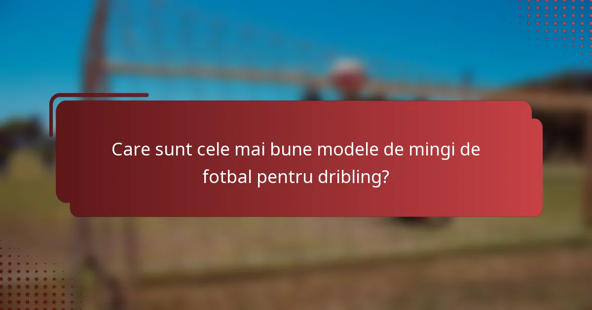 Care sunt cele mai bune modele de mingi de fotbal pentru dribling?