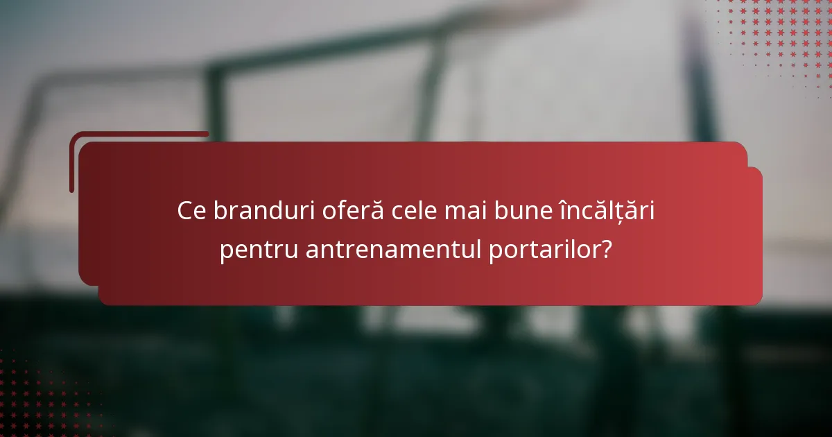 Ce branduri oferă cele mai bune încălțări pentru antrenamentul portarilor?