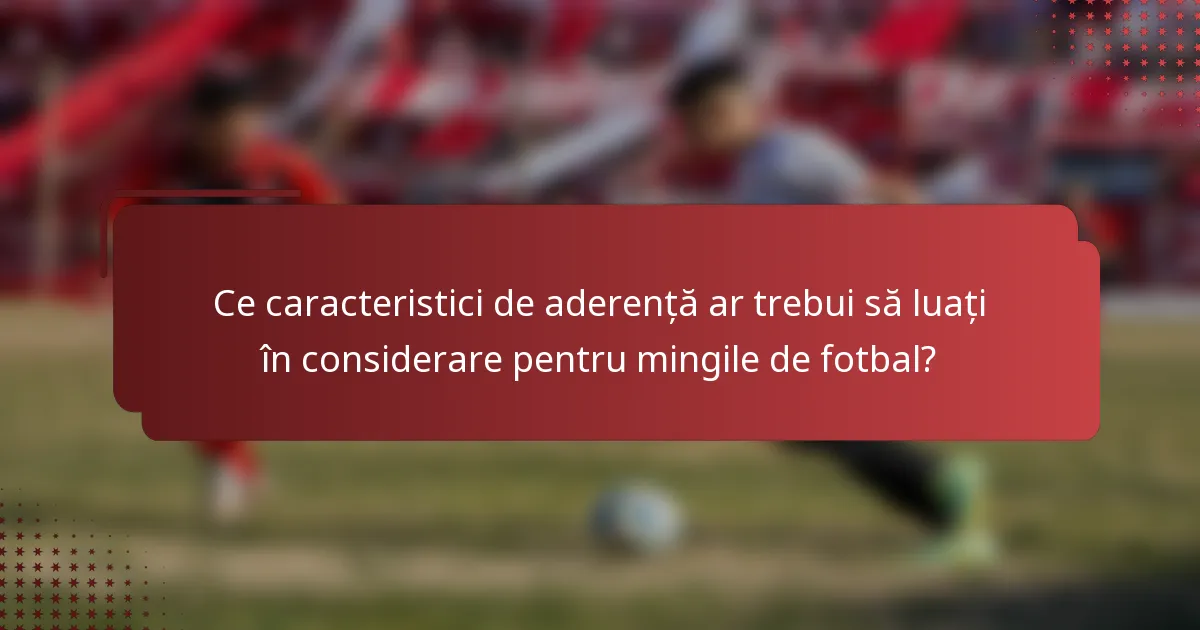 Ce caracteristici de aderență ar trebui să luați în considerare pentru mingile de fotbal?