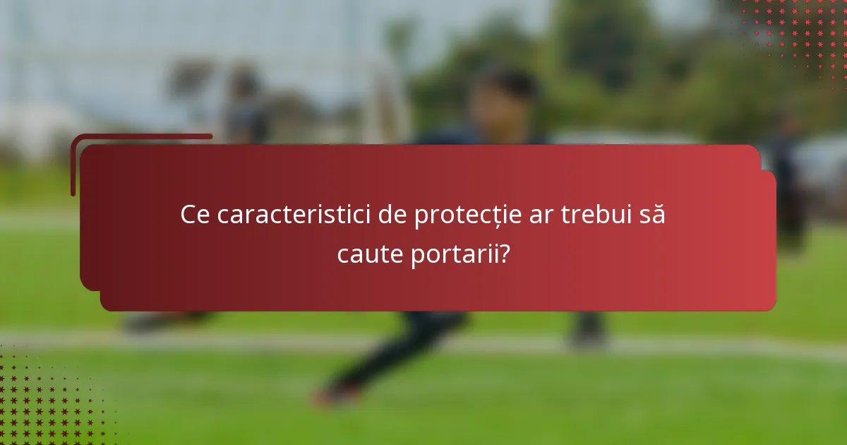 Ce caracteristici de protecție ar trebui să caute portarii?