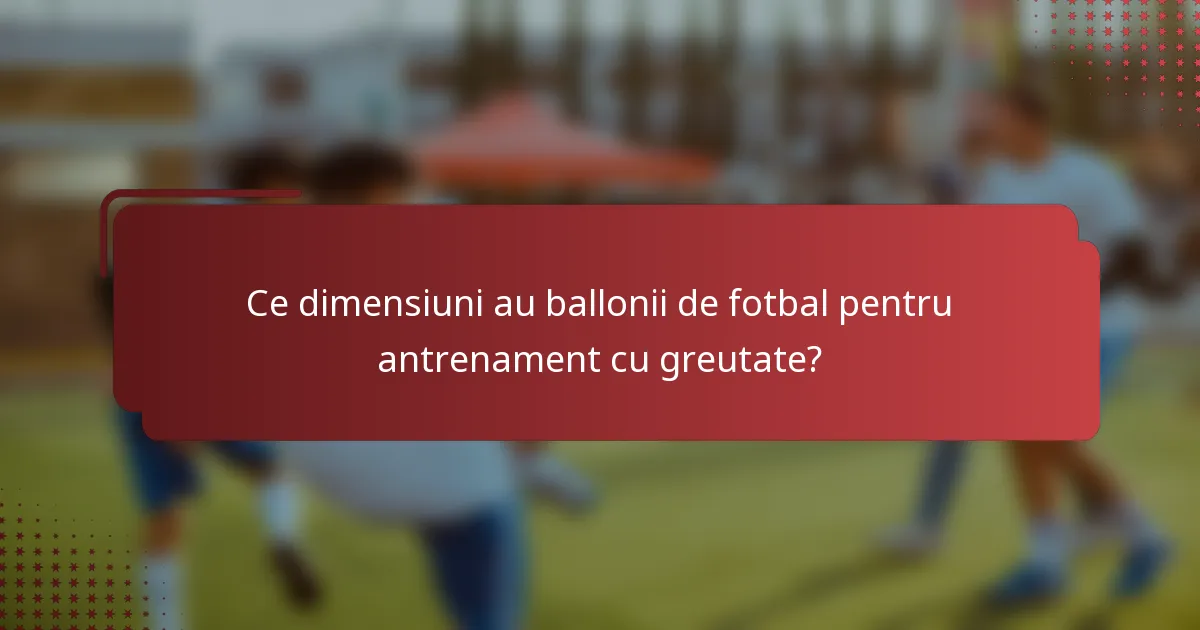 Ce dimensiuni au ballonii de fotbal pentru antrenament cu greutate?