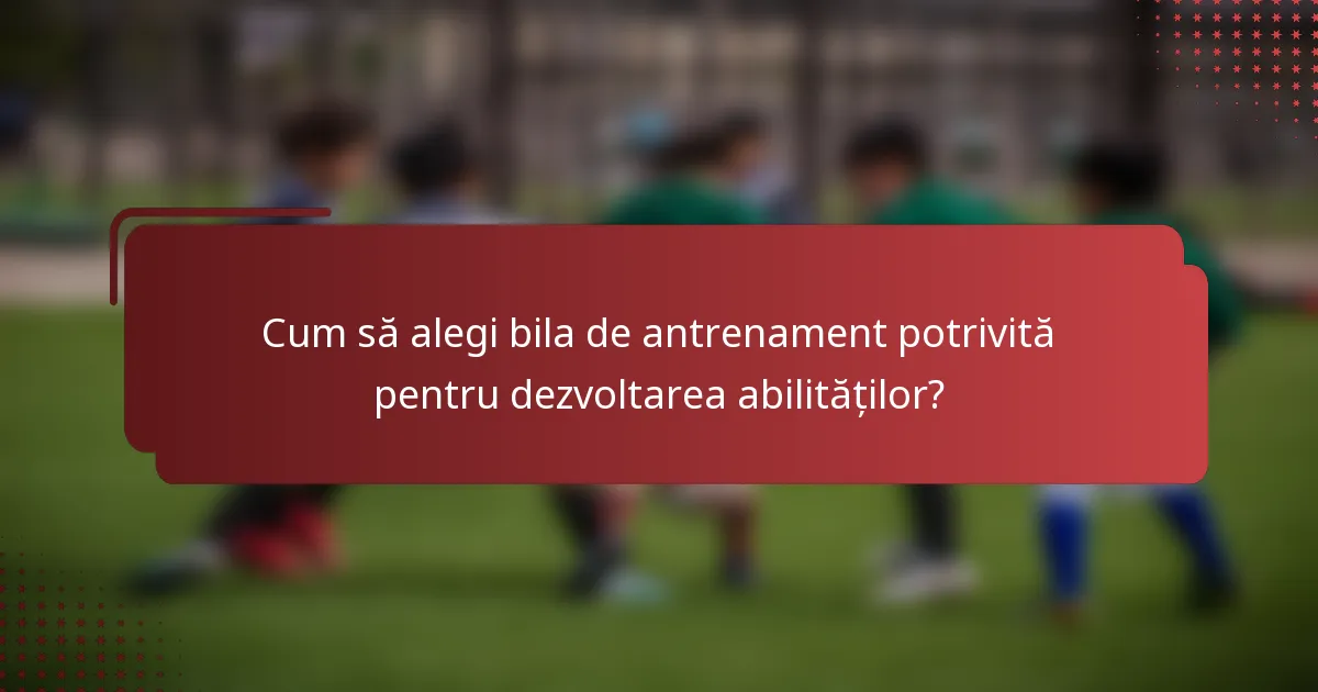 Cum să alegi bila de antrenament potrivită pentru dezvoltarea abilităților?