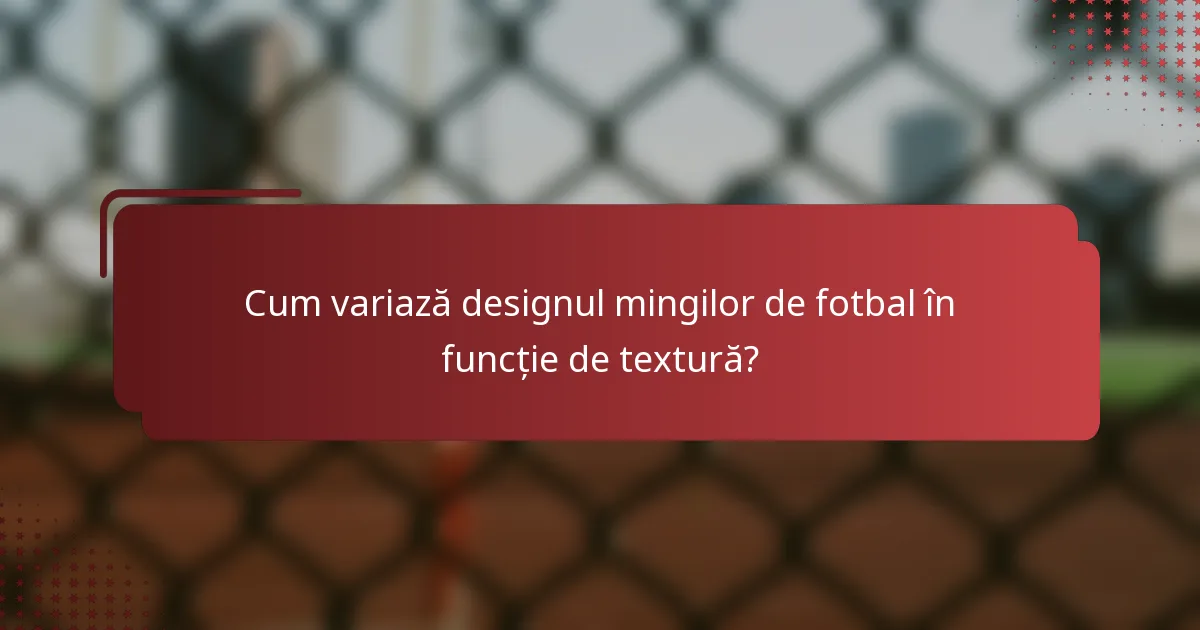 Cum variază designul mingilor de fotbal în funcție de textură?